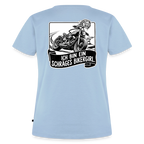 Schräges Bikergirl Chopper "Rückendruck" - light blue