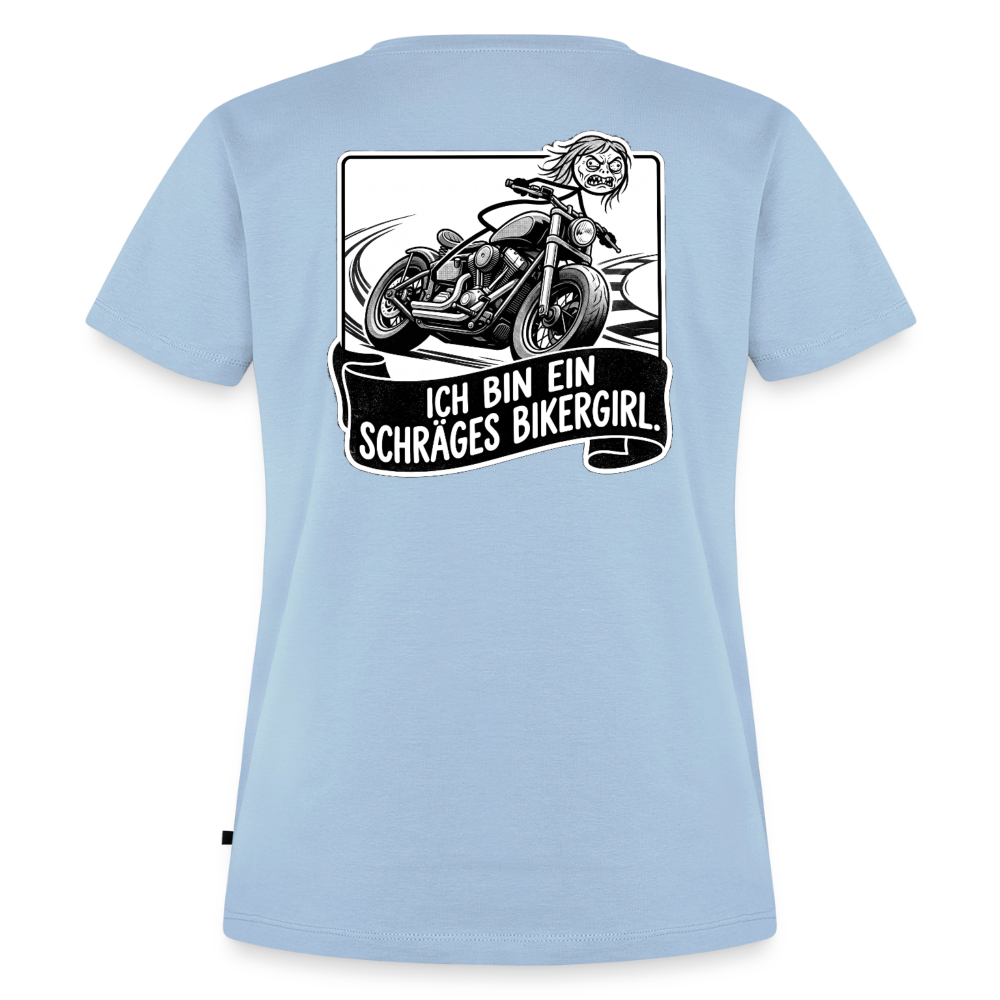 Schräges Bikergirl Chopper "Rückendruck" - light blue