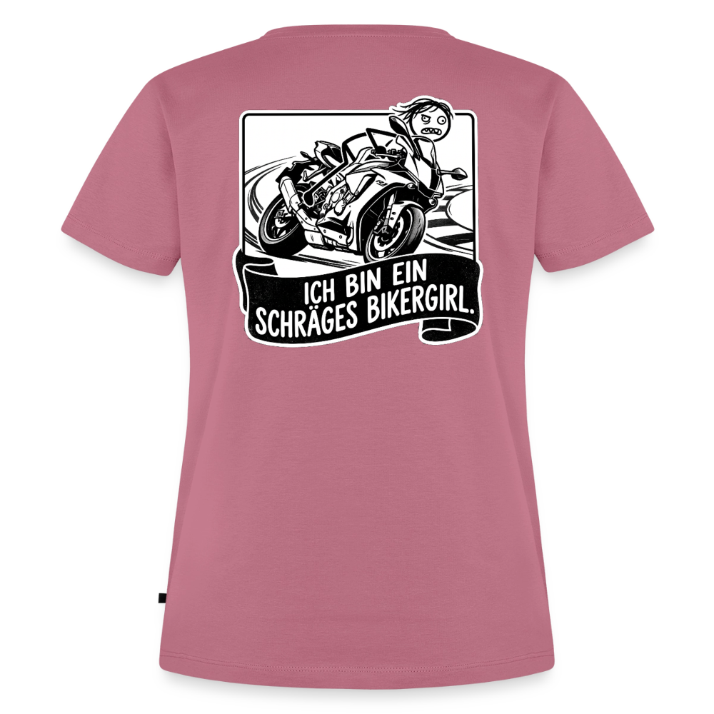 Schräges Bikergirl Rennsemmel "Rückendruck" - mauve