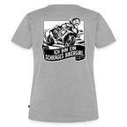 Schräges Bikergirl Rennsemmel "Rückendruck" - heather grey