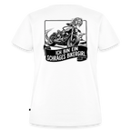 Schräges Bikergirl Chopper "Rückendruck" - white