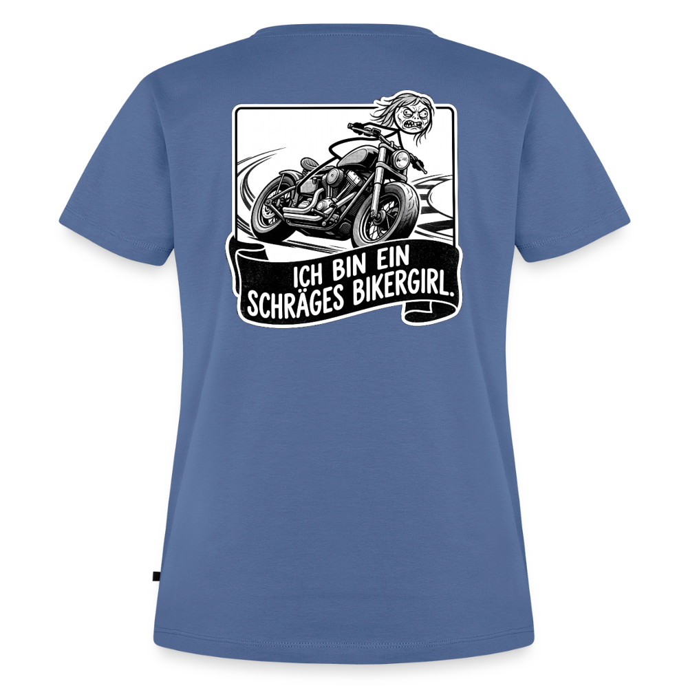 Schräges Bikergirl Chopper "Rückendruck" - stone blue
