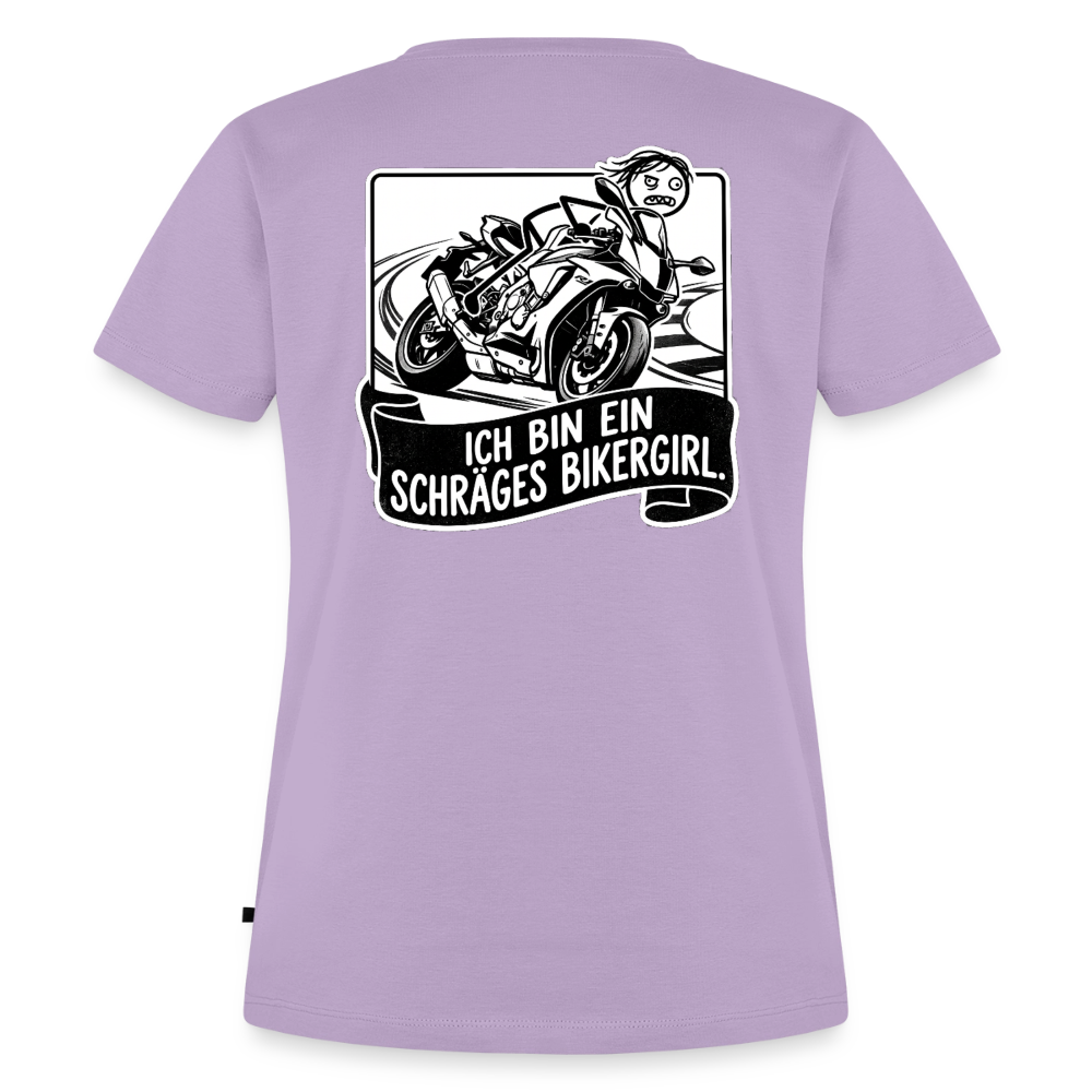 Schräges Bikergirl Rennsemmel "Rückendruck" - lavender