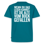 Die Alte Text Hell "Rückendruck" - petrol