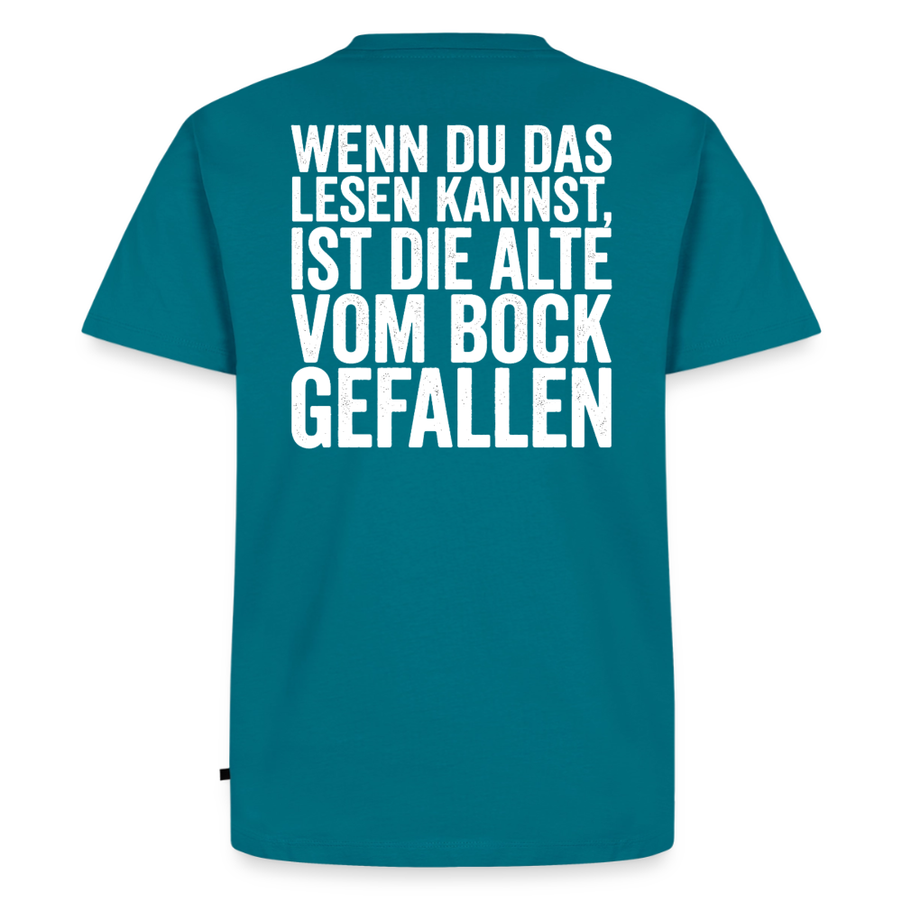 Die Alte Text Hell "Rückendruck" - petrol