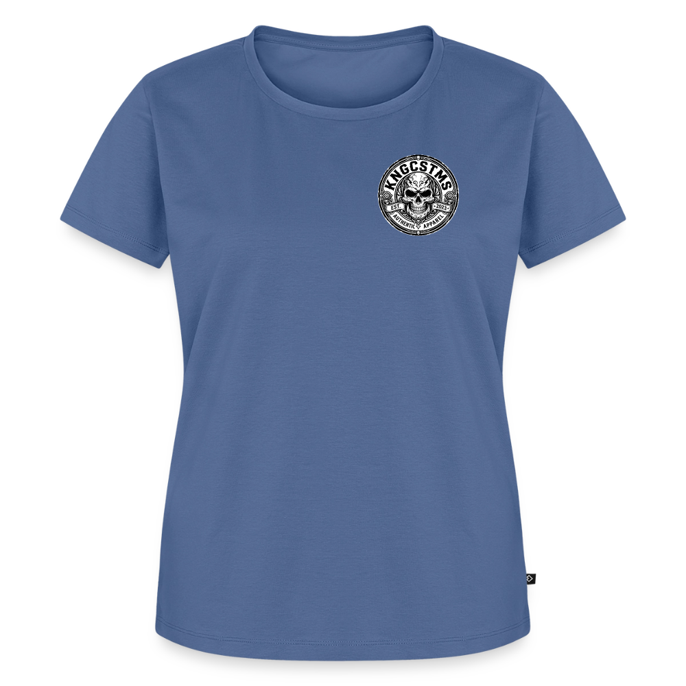 Schräges Bikergirl Chopper "Rückendruck" - stone blue