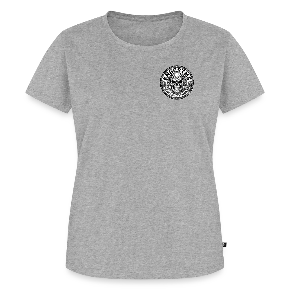 Schräges Bikergirl Rennsemmel "Rückendruck" - heather grey