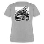 Schräges Bikergirl Chopper "Rückendruck" - heather grey