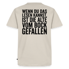 Die Alte Text Dunkel "Rückendruck" - beige