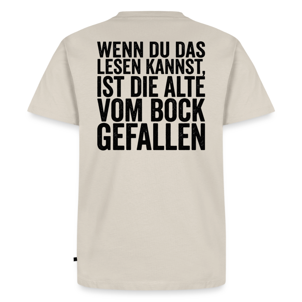 Die Alte Text Dunkel "Rückendruck" - beige