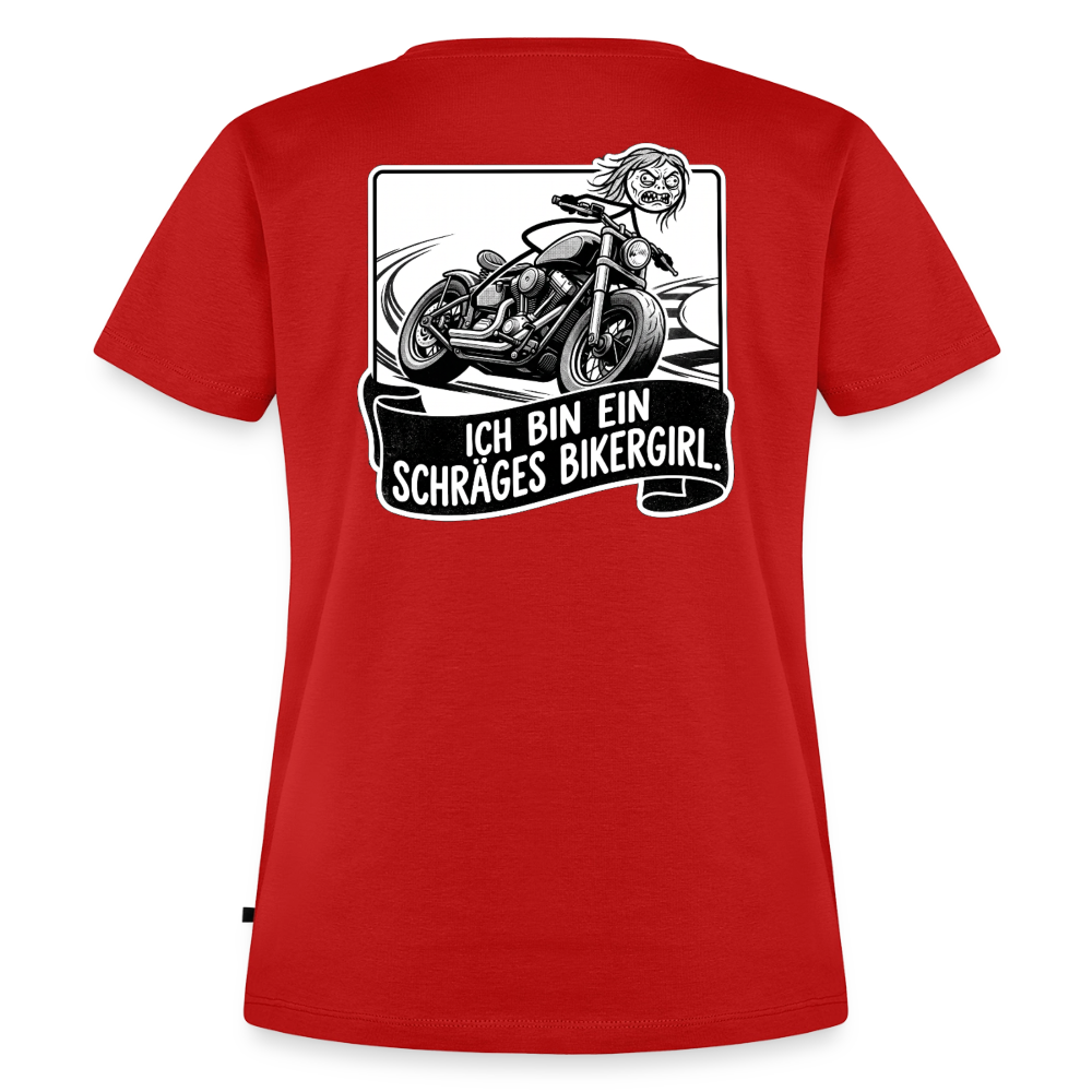 Schräges Bikergirl Chopper "Rückendruck" - red