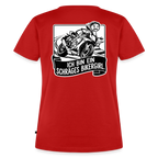 Schräges Bikergirl Rennsemmel "Rückendruck" - red