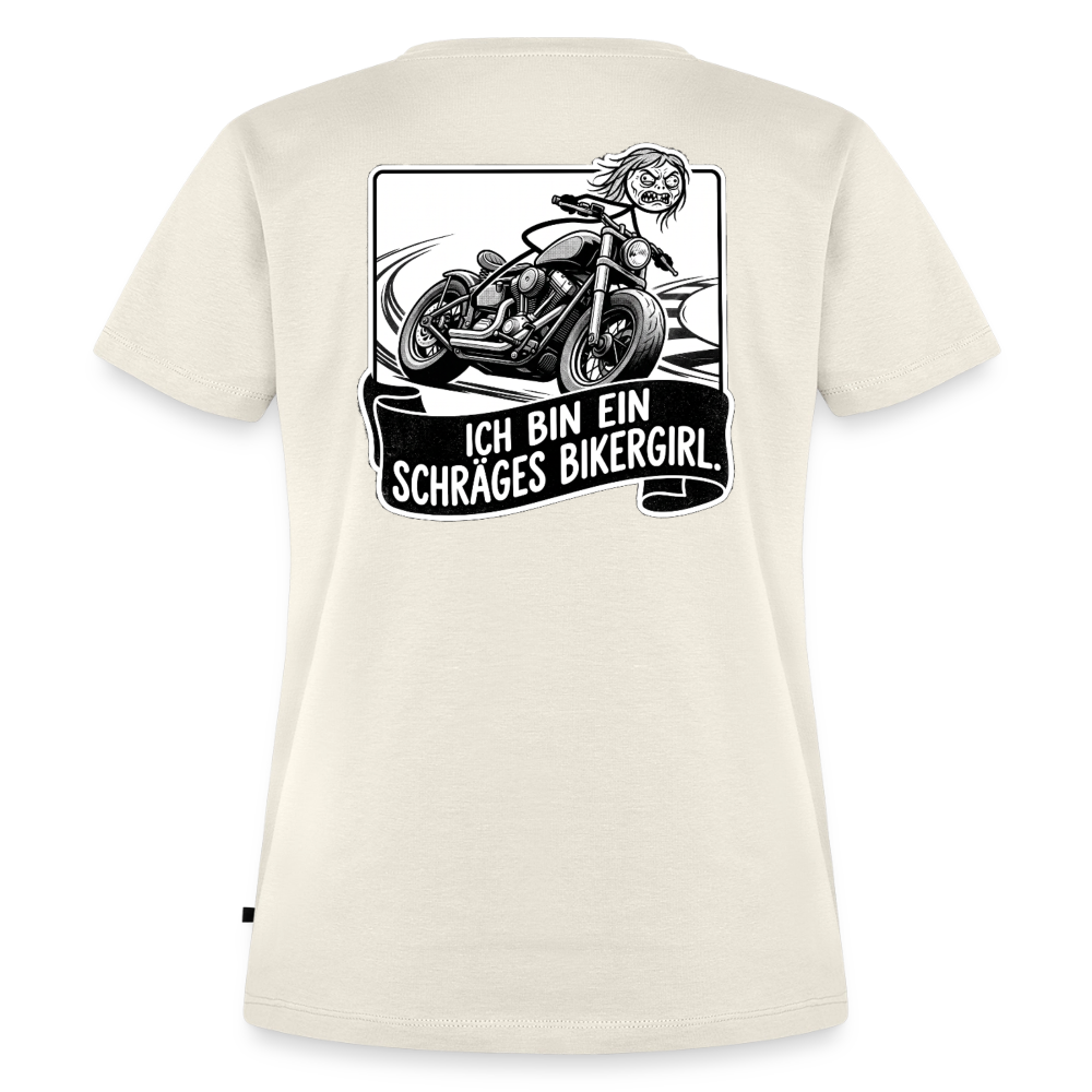 Schräges Bikergirl Chopper "Rückendruck" - off white