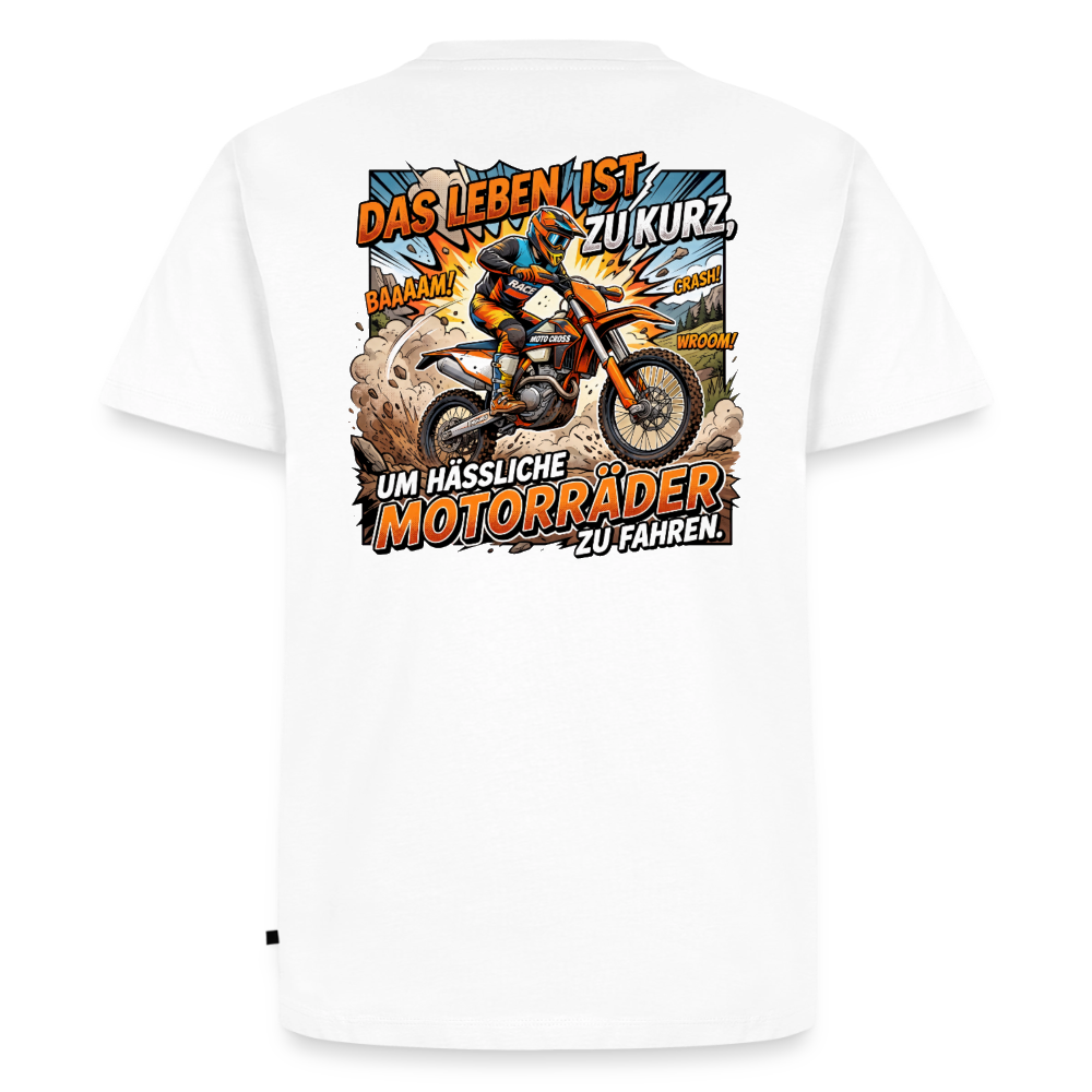 Hässliche Motorräder Motocross "Rückendruck" - white