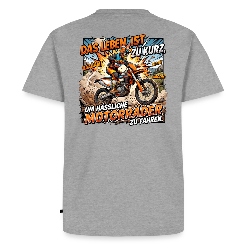Hässliche Motorräder Motocross "Rückendruck" - heather grey
