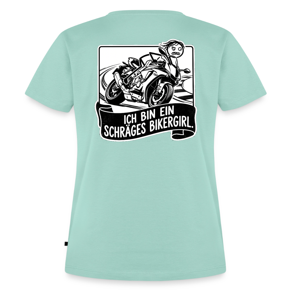 Schräges Bikergirl Rennsemmel "Rückendruck" - mint 